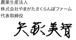 農業生産法人　株式会社やまがたさくらんぼファーム　代表取締役矢萩　美智